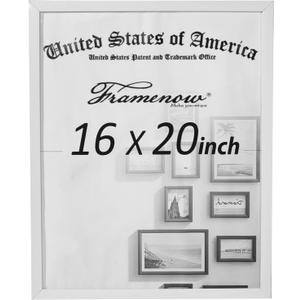 16x20 Picture Frame with Plexiglass, Display Pictures 16 x 20 Poster Frame, White 16 by 20 Photo Frames for Wall Hanging Horizontal and Vertical