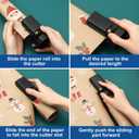 2 x BOXOB Wrapping Paper Cutter, New Upgrade Blade Gift Wrap Paper Cutter Tool Steel Sliding Replaceable Wrapping Paper Roll Cutter for Christmas Birthday Gift Wrapping Supplies(Black)