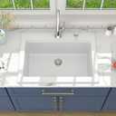 Lordear 30 Granite Composite Kitchen Sink Drop In Workstation 30X22 Inch Quartz White Kitchen Sink Single Bowl Kitchen Sinks with Accessories