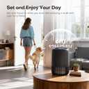 Air Purifiers for Bedroom with High Efficiency Filter Up to 1076 Ft for Pet Hair, Odors, Pollen, Smoke, Compact Air Cleaner with 3 Speeds, Timer, Aroma Quiet 360Intake Filter, Black