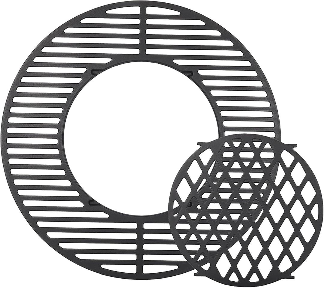 8835 Cast Iron 21.5" Grill Grates for Weber Original Kettle Premium 22-inch Charcoal Grill, Replacement Parts for Weber 22" Performer Premium Grill