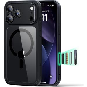 ESR for iPhone 17 Pro Max Case, Camera Control Cover, Compatible with MagSafe, Shockproof Military-Grade Protection, Magnetic Phone Case for iPhone 17 Pro Max, Classic Hybrid Case, Clear Black