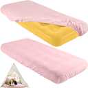 Breling Kids Air Mattress Fitted Sheets Compatible with Intex Cozy Kidz (Sheet Only) Toddler Inflatable Mattress Sheets for Kids Sleepover Party Travel Camping Airbed(Pink,2 Pcs)