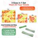 3-Pack Reusable Beeswax Food Wraps with Elastic Bands, Sustainable Bowl Covers for Bread Proofing & Food Storage, Eco-Friendly Sandwich & Cheese Wraps, Assorted Sizes (S, M, L), Standard