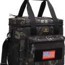 Lunch Box for Men, Tactical Lunch Bag MOLLE Webbing Leakproof Insulated Large Lunch Cooler Women Adult Meal with Adjustable Shoulder Strap Durable Lunch Pail (Camo-Black)