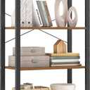 VASAGLE 4-Tier Bookshelf, Bookcase with Steel Frame, Book Shelf for Living Room, Home Office, Study, 11.8 x 26 x 47 Inches, Industrial Style, Rustic Brown and Ink Black ULLS60BX