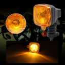 Motorcycle Turn Signal Lights, square 2PCS 12V LED Direction Indicator Lamp, Motorbike Front Rear Amber Light, Fit for CG125 ZJ125