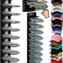 2 Pack Baseball Cap Organizer Can Hold up to 20 Hats for Wall Mount Closet Door Bedroom, Easy to Install Large Capacity Baseball Caps Organizer with Spring Clips, Clean, Space-Saving Hat Storage