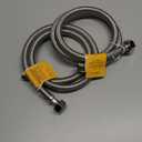 [2-Pack] PROCURU 36" (3Ft) x 3/8" Comp x 1/2" FIP Faucet Hose Connector, Stainless Steel Braided Supply Line (9SF36-2P)