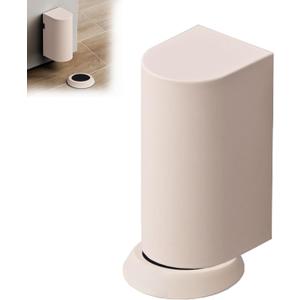 Magnetic Door Stopper with Adhesive Installation - Stronger Suction for Door Gaps up to 0.8 Inches, Ideal for Wood, Tile, Glass & Metal Surfaces - Windproof(Geige) (Beige)