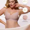 As Fairy Womens Soft Comfortable No Underwire Bras V Neck Seamless Push Up Bralettes Full Coverage Tshirt Brassiere 38C