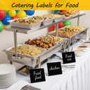 50 Pack Food Labels for Party Buffet, 4" x 3" Mini Chalkboard Signs for Food, Reusable PVC Foods Signs for Buffet, Catering Supplies Buffets Display for Foods Display, Pastry Tags, Price Tag, Name Tag