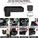 2Pack Car Seat Snack Tray for Kids, Mess-Free Square Travel Tray Cup Holder Snack Tray, Durable Car Food Tray for Toddlers, Universal Fit Kids Travel Road Trip Essentials (2, Black)