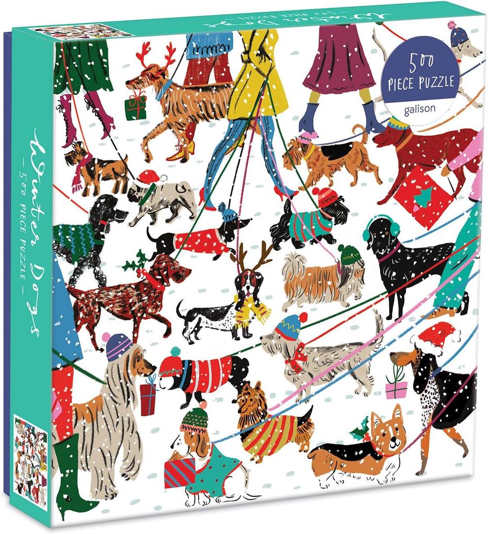 Galison Winter Dogs 500 Piece Puzzle