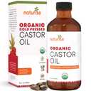Organic Castor Oil - Organic Cold Pressed Unrefined - Vegan Non GMO Unfiltered Castor Oil Cold Pressed - Support for Eyelash, Eyebrows, Hair Growth, Skin and Face (8 Fl Oz (Pack of 1))