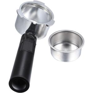 Coffee Machine Portafilter Handle, 51mm Replacement Bracket, Black and Silver