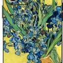 Compatable with iPhone 13 Pro Max Case,Van Gogh Yellow Blue Irises Nature Art Aesthetic Case 6.7 Inches,Full Body Bumper Shockproof Protective Cover for Women Girls,13 pro max, Irises (Yellow Background)