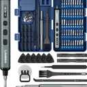 STREBITO Mini Electric Screwdriver Set, 67 in 1 Electric Precision Screwdriver - 50 S2 Magnetic Bits, 5 Torque Settings, 4 LED Lights, Electric Screwdriver Kit for PC Phone Laptop Camera Electronics (Blue)