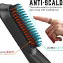 Heated Ionic Hair Straightening Brush for Men - 5 Temperature Settings, Anti-Scald, Beard Shaper & Travel Bag