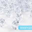 100 Pcs Fake Ice Cube 0.7'' Acrylic Ice Cube, Reusable Ice Cubes Vase Fillers for Centerpieces (White)
