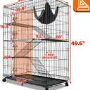Homey Pet 50 Inch Cat Cages Indoor, Large 4-Tier Cat Crates for Indoor Cats, Collapsible Metal Wire Cat Kennel Big Multi-Level Cat Cage for Adult Cats Kitten Kitty with Hammock, Ramp, 360 Wheels