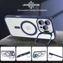 Magnetic Case for iPhone 16 Pro Max,Compatible with MagSafe,Camera Cover Kickstand,Clear Slim Shockproof Phone Case,Scratch-Resistant Anti-Yellowing Lightweight Durable Design,RoyalBlue