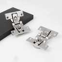2pcs Inner Opening Folding Door Hinge 180 Degree Flat Hinge Wardrobe Folding Door Sliding Door Double Cup Folding Hinge Concealed Folding Door Sliding