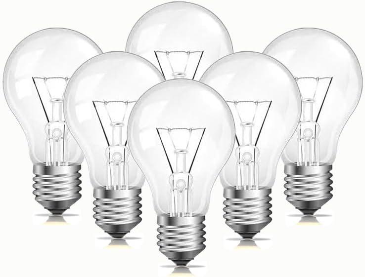 75 Watt Incandescent Light Bulbs, A19 75 WATT Incandescent Bulb Shatter Resistant Rough Service Light Bulb 75W A19 Shape, Soft White-6Pack