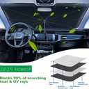 Windshield Sun Shade 2025 Car Accessories 100% Blackout Car Front Windsow Shades Umbrella Automotive Sun Visor Block Heat Insulation Protection (Gry Eyes) (Grey)