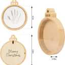 Creawoo Baby Imprint Frame Handprint Footprint Christmas Keepsake Ornament Kit, Personalized Holiday DIY Christmas Gift for New Born Baby Boys Girls Shower with Ring Tool and Display Bell Shaped Frame