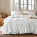 Bedsure Boho Duvet Cover Cal King Size, Soft & Comfortable Elegant Design Boho Bedding for Decoration, Machine Washable Comforter Cover for All Seasons,Includes 1 Duvet Cover & 2 Pillow Shams,White