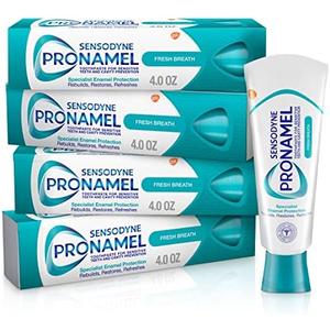 Sensodyne Pronamel Fresh Breath Enamel Toothpaste for Sensitive Teeth and Cavity Protection, Fresh Wave - 4 oz (4 Pack)