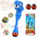 Bubble Wand Toys for 3 4 5 6 7 8 Years Old Boys: Bubbles Machine Bubble Blower for Toddlers 1-3 Outdoor Toys for Toddlers Age 1-3 Dinosaur Toy for Kids 3-5 Gift for 3-8 Years Old Boys, Blue