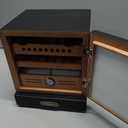 COOL KNIGHT Cigar Humidor Cabinet, Cigar Cabinet Humidor with Spanish Cedar Wood Drawer, Precision Hygrometer, 2 Humidifiers and Cigar Accessories Drawer, Christmas for Cigar Lovers
