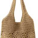 Beach Bag, Straw Beach Bags for Women, Floral Designed Beach Tote Lightweight Foldable Straw Bag