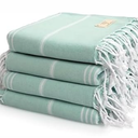 SMYRNA TURKISH COTTON Classical Series Original Turkish Beach Towel | Prewashed, 37 x 71 Inches | Peshtemal and Turkish Bath Towel for SPA, Beach, Pool, Gym and Bathroom (Teal, Pack of 2)