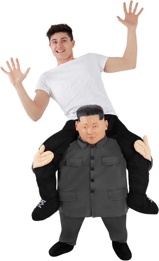 Morph Adult Presidential Piggyback Costume, One Size Fits Most, Unisex, Men, Women, Halloween, Lightweight, Sleeveless, Head, Legs, Kim Jong Un, Political Events, Parties