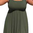 Charmo Women Plus Size Swim Dress Scalloped Square Neck One Piece Swimsuit Tummy Control Bathing Suit Rushed Swim Suits 2026 (2X, Green)