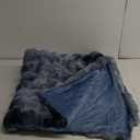 Cozy Bliss Faux Fur Throw Blanket for Couch, Fuzzy Soft Plush Thick Bubble Blanket for Sofa Bedroom Living Room, 48" * 70 Inches Tie-dye Blue
