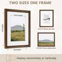 Fun Memories 16x20 Picture Frame for Wall, Solid Oak Wood Poster Frames, 16x20 Modern Frame Matted to 11x14, 16 by 20 Natural Wood Frame for Wall Art Photo, Walnut, Set of 1