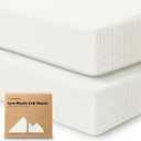 KeaBabies 2-Pack Muslin Crib Sheets for Boys, Girls - 100% Organic Cotton Fitted Baby Crib Mattress Sheet, Soft Breathable Standard Toddler Bed Cover Bedding Set, Neutral, Durable 52x28 (Soft White)