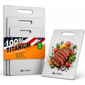 Titanium Cutting Board Set of 3, 100% Pure Titanium Kitchen Chopping Boards, Non-Toxic, Double-Sided Food Grade Chopping Board for Meat, Fruit & Daily Cooking（14"x10"+18"x12"+12"x9"）