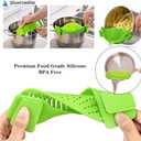 2 Pcs Clip on Strainer, Pot Strainer for Pasta Meat Vegetables Fruit, Silicone Strainers - Fit All Pots Bowls.