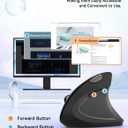 TECKNET Ergonomic Wireless Vertical Mouse, 4800 DPI with 5 Adjustable Levels, 2.4GHz Optical, 6 Buttons for Laptop, Desktop, PC, MacBook - Black