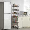 6in 6 Tier Slim Rolling Storage Cart,Mobile Shelving Unit with Wheels
