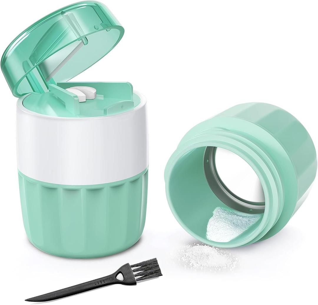 DEPAD 3-in-1 Pill Crusher and Pill Cutter, Pills Crusher Fine Powder with Stainless Steel Grinding Head, Pil Grinder with Storage for Tablets, Cutter Splitter for Small and Tiny Pills Cyan