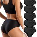 TIICHOO Washable Incontinence Underwear for Women High Waist Leak Proof Panties for Bladder Leakage and Period 5 Pack(Small,5 Black)