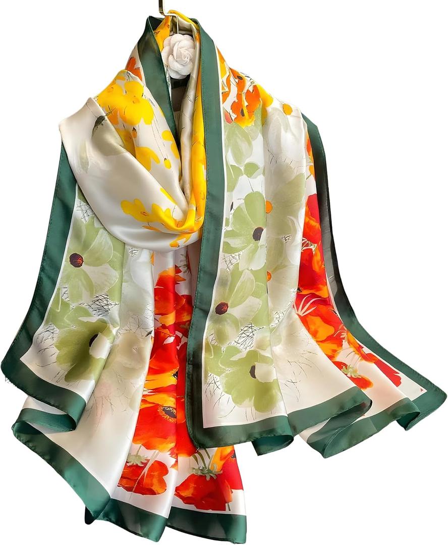 Large Shawl Scarf For Women Lightweight Wraps Silky Headscarf Long Sunscreen Scarfs