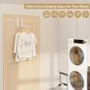 Over the Door Hook, Double Foldable Over the Door Clothes Hanger Drying Rack with 10 Ridges, Space-Saving Over Door Drying Rack for Laundry Room Bathroom Bedroom Closet Travel(White)