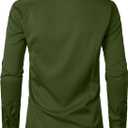 JEMITOP Men's Stretch Wrinkle Free Dress Shirt Formal Prom Wedding Long Sleeve Button Down Shirts (Green, M)